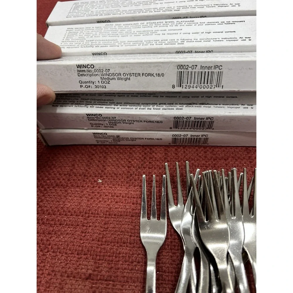 Winco 12-Piece Windsor Oyster Fork‎ Set, 18-0 Stainless Steel, Silver